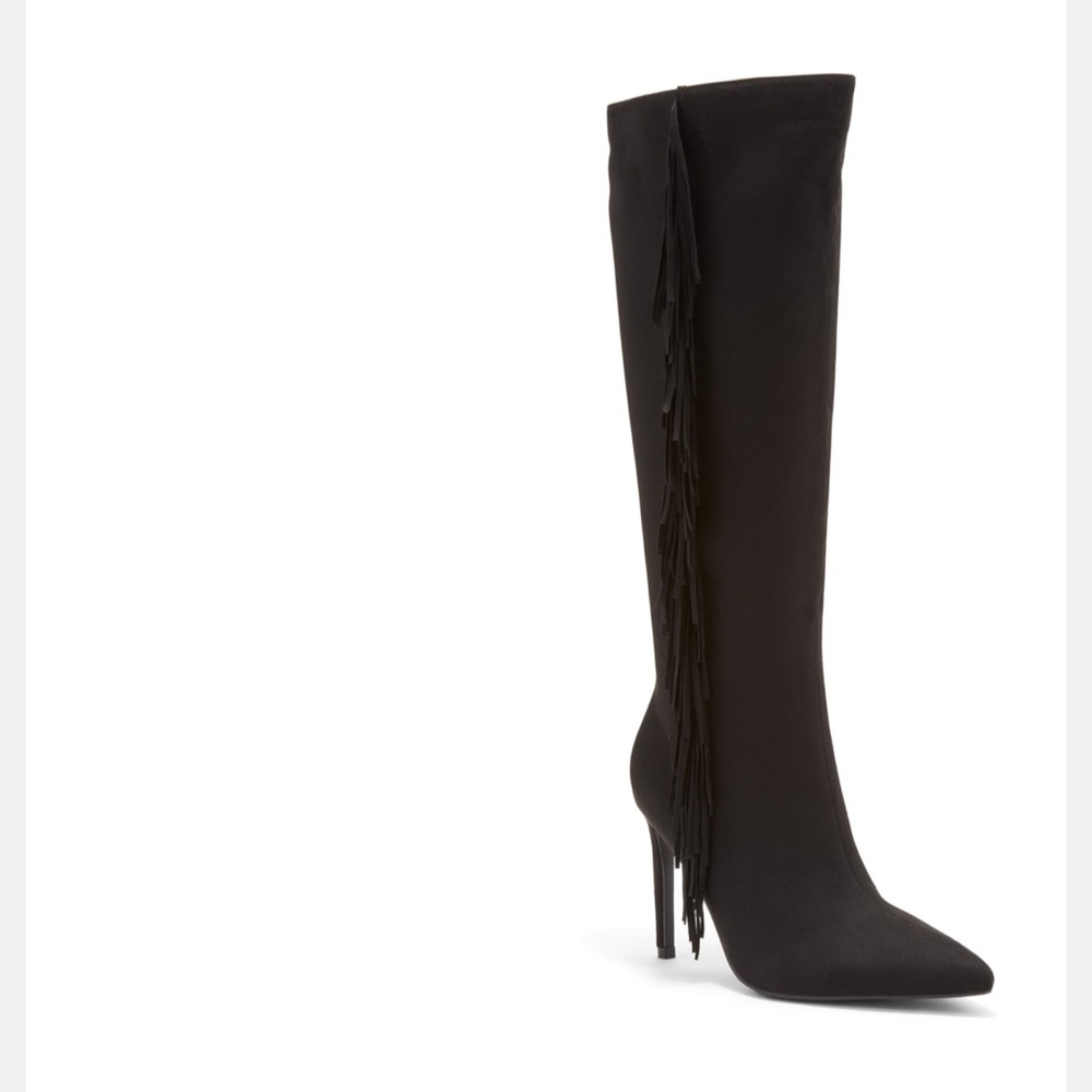 Black fringe boots